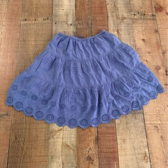 Mini Boden Girls Size 5/6 Blue tiered pintucks eyelet lace skirt - Picture 10 of 10